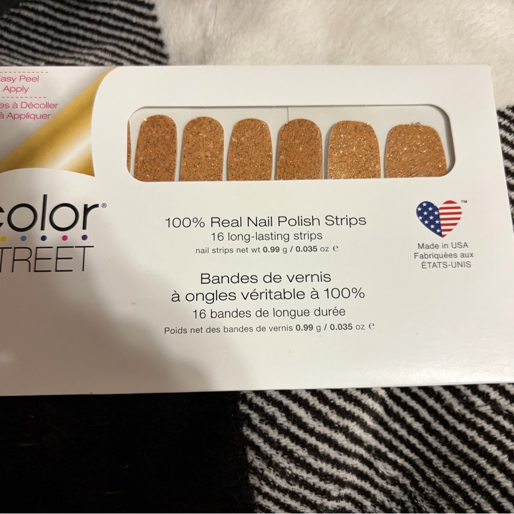 Color Street Glittering Gold Nail Strips CINNAMON SWIRL